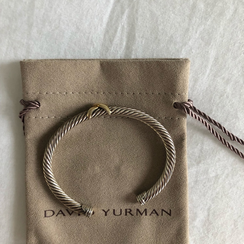 David Yurman X Bracelet w/ 14k Gold 5mm